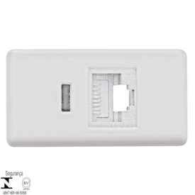 Módulo Tomada de Transmissão de Dados Tramontina RJ 45 Cat 6 Branco