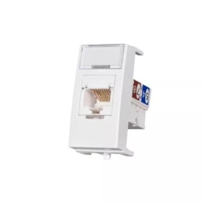 Módulo Tomada Rede Margirius Clean RJ45 CAT6 Branco Brilhante - 15760