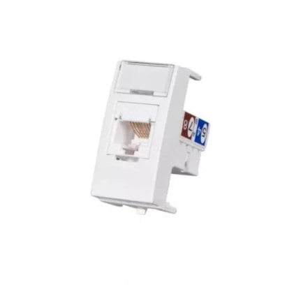 Módulo Tomada Rede Margirius Sleek RJ45 CAT5e Branco Brilhante - 16045