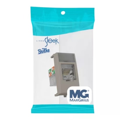 Módulo Tomada Rede Margirius Sleek RJ45 CAT6 Argila - 22286