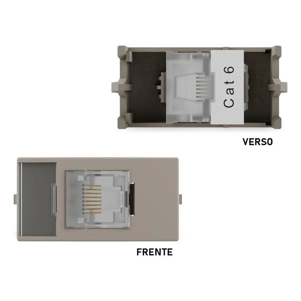 Módulo Tomada Rede Margirius Sleek RJ45 CAT6 Argila - 22286