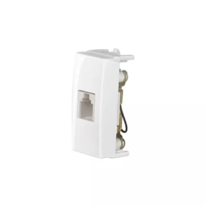 Módulo Tomada Telefone Margirius Sleek RJ11 4 Fios Branco Brilhante - 16046
