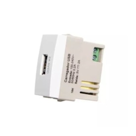 Módulo Tomada USB Margirius Sleek 2A Bivolt Branco Brilhante - 17261