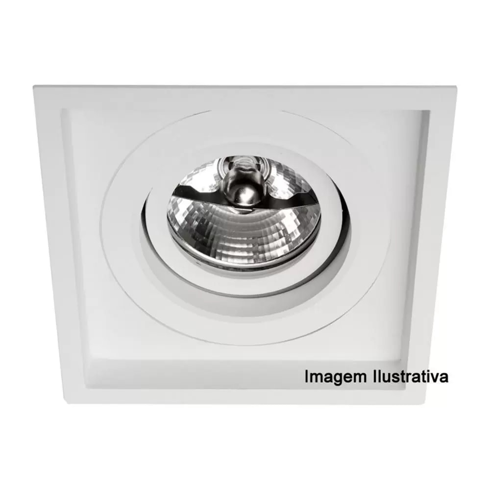 Moldura Spot de Embutir Bronzearte Orbital Ar70 Branco - HD7771BC