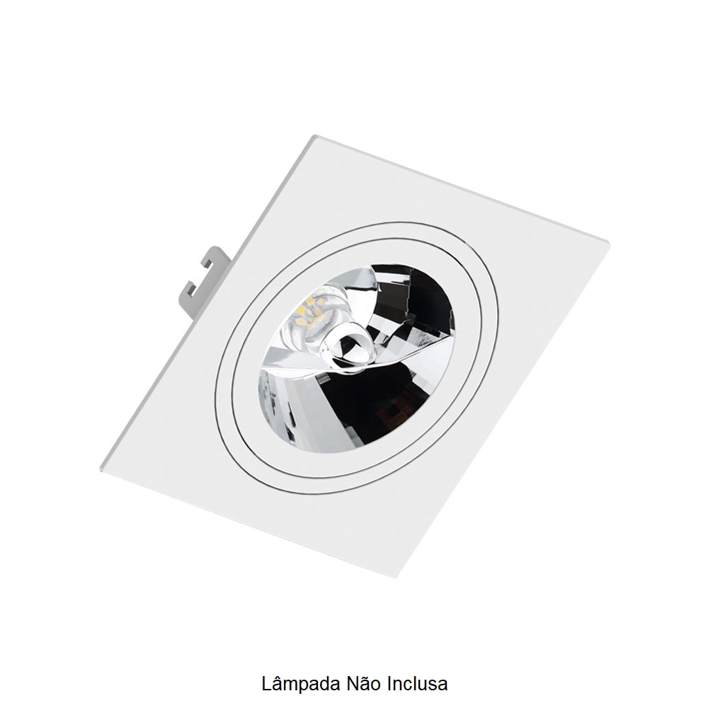 Moldura Spot de Embutir Save Energy AR111 Quadrada Branca - SE-330.1063