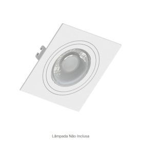 Moldura Spot de Embutir Save Energy Dicróica Quadrada Branca - SE-330.1031