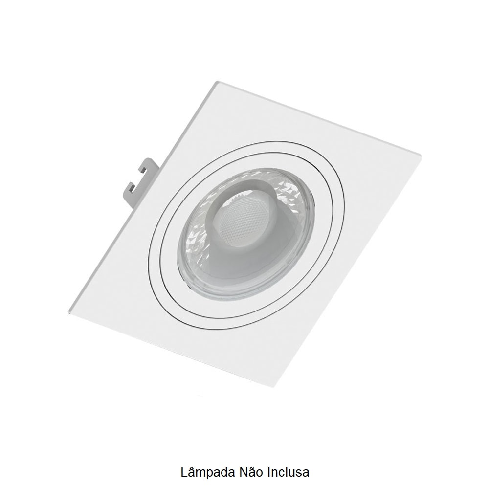 Moldura Spot de Embutir Save Energy Dicróica Quadrada Branca - SE-330.1031