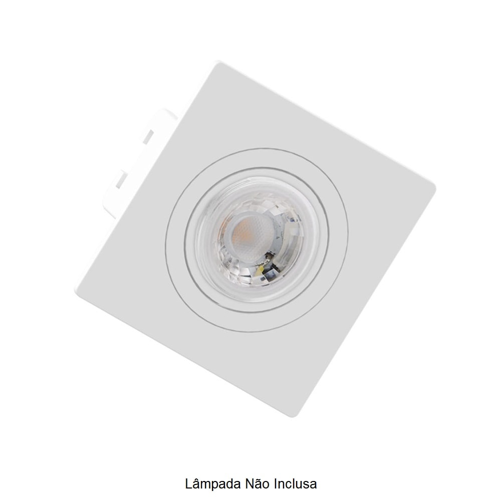 Moldura Spot de Embutir Save Energy Mini Dicróica Quadrada Branca - SE-330.1270