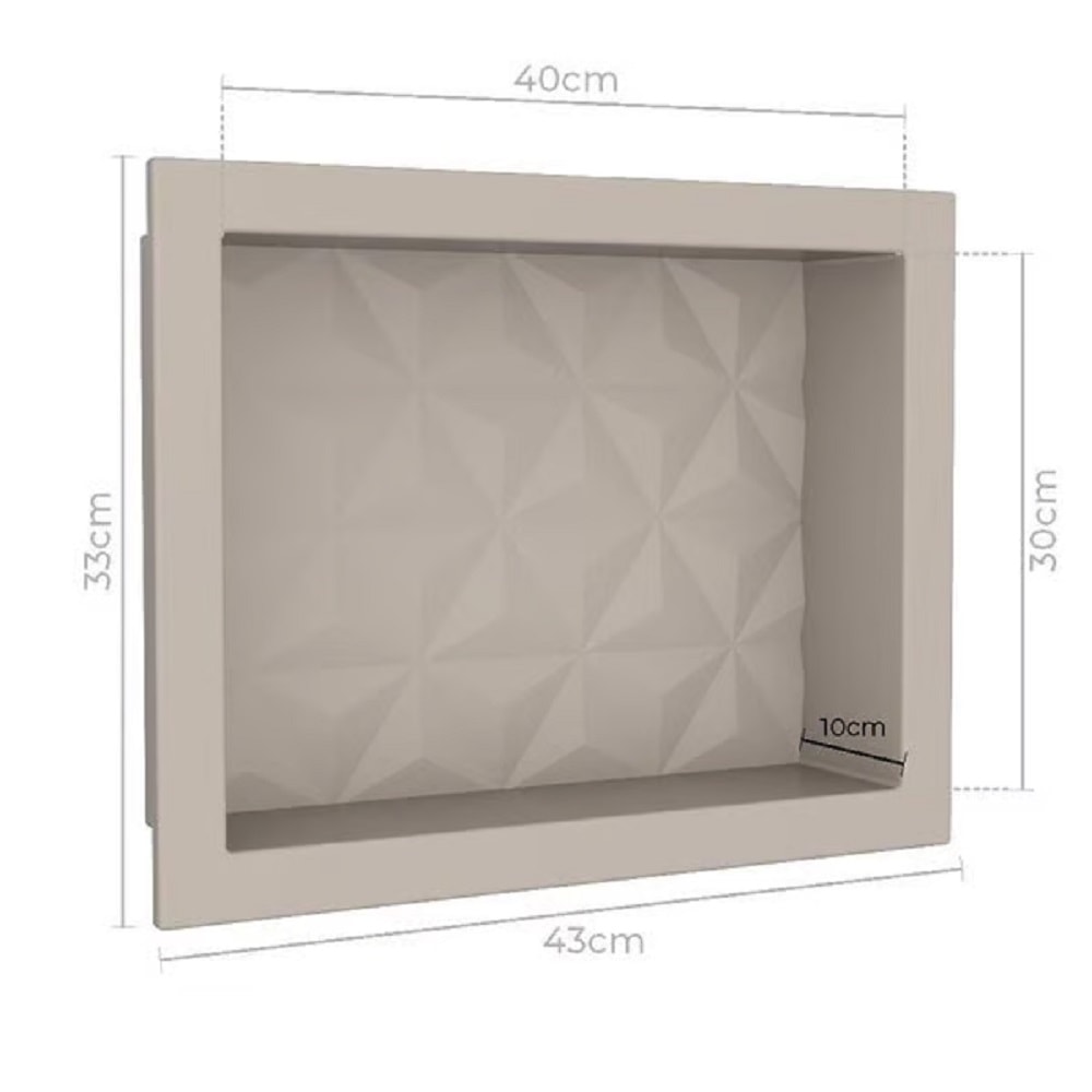 Nicho de Embutir em Mármore Sintético de 40x30cm Bege