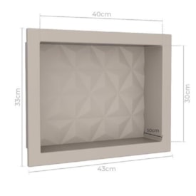 Nicho de Embutir em Mármore Sintético de 40x30cm Bege