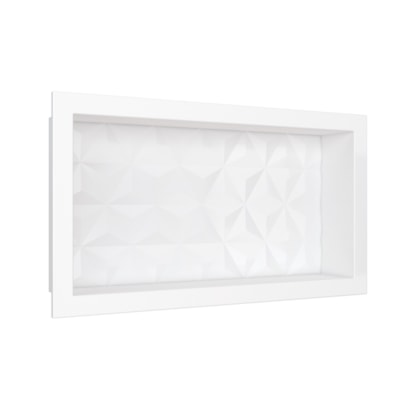 Nicho para Banheiro em Mármore Sintético Cozimax Texturizado 60 x 30cm Branco - 89998
