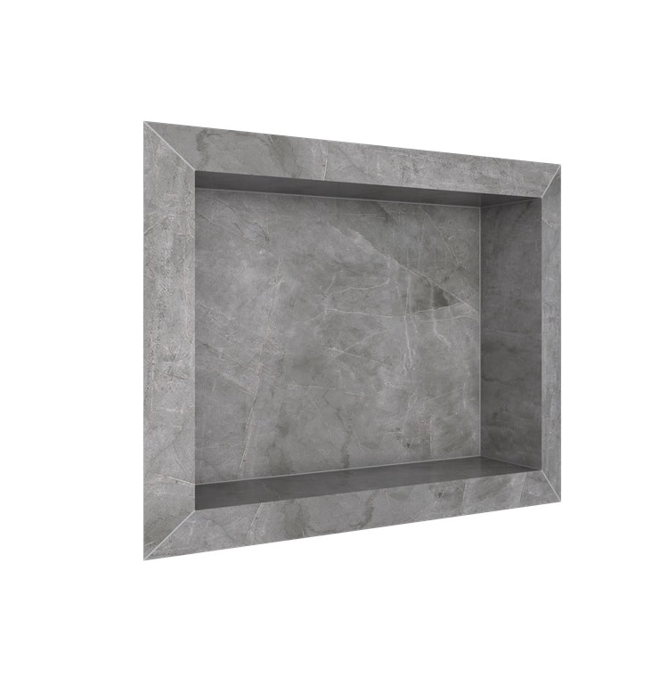 Nicho para Banheiro em Porcelanato Cozimax Diamante 40x30cm Cinza Polido - 100338