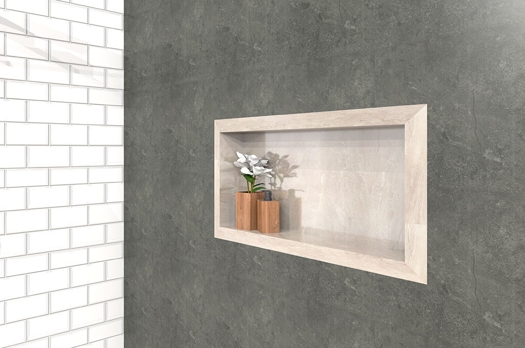 Nicho para Banheiro em Porcelanato Cozimax Diamante 60 x 30cm Bege - 100341