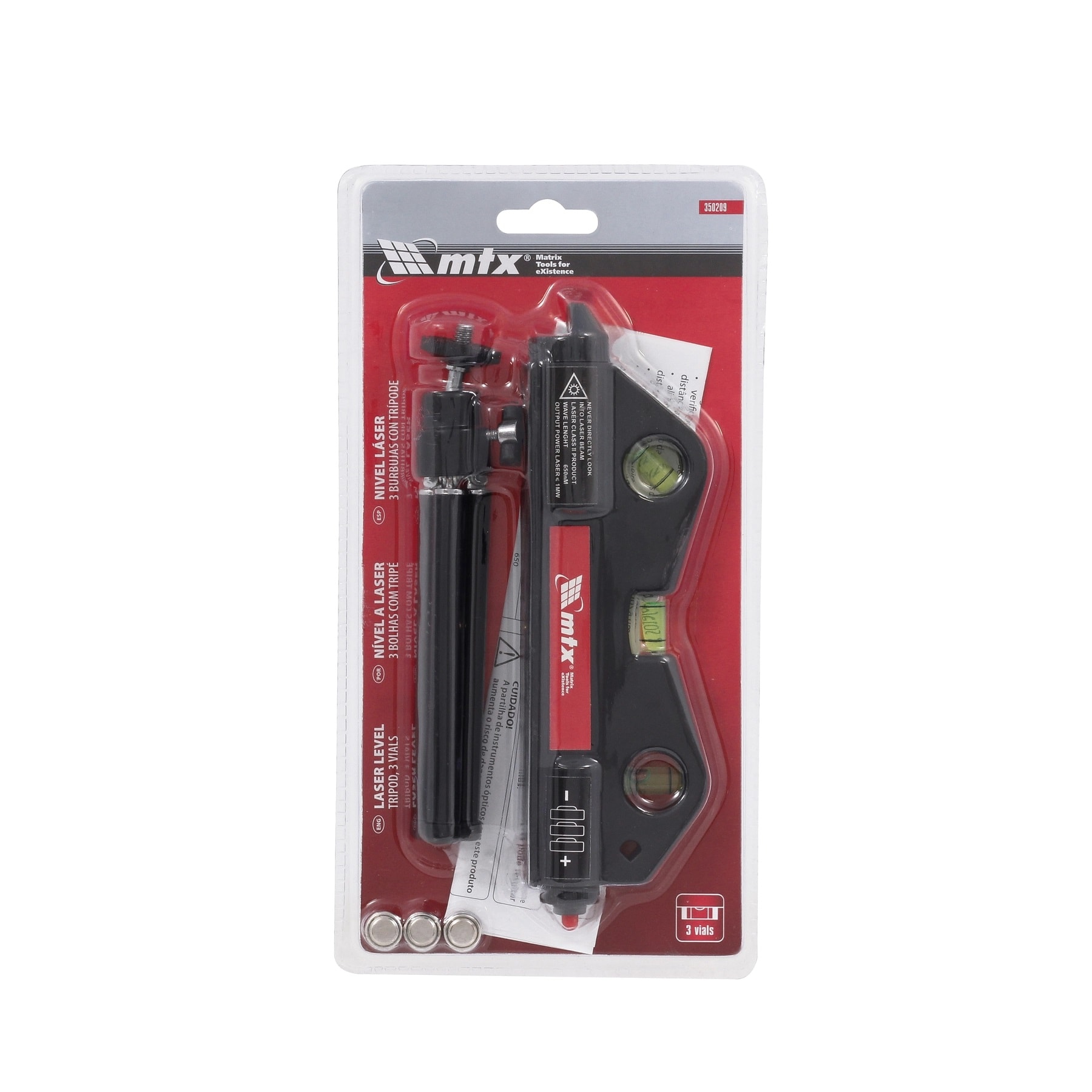 Nível Mtx Laser 17cm Tripé 150mm 3 Bolhas - 350209