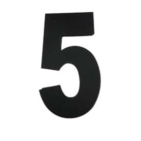 Número de Casa Cinco Rosin 20cm Inox Preto - INP05