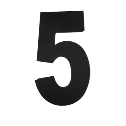 Número de Casa Cinco Rosin 20cm Inox Preto - INP05