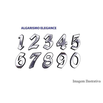Número de Casa Elegance Médio Três Alumínio Costa Navarro - 295