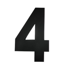 Número de Casa Quatro Rosin 20cm Inox Preto - INP04