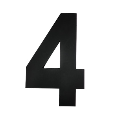 Número de Casa Quatro Rosin 20cm Inox Preto - INP04