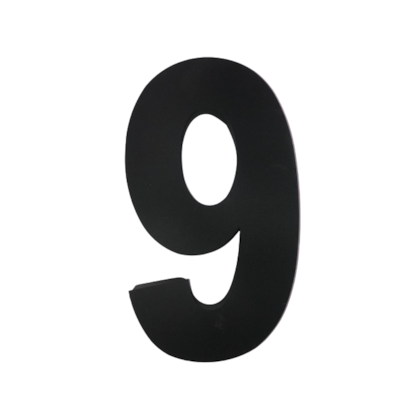 Número de Casa Seis ou Nove Rosin 20cm Inox Preto - INP06-09