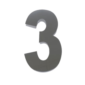 Número de Casa Três Rosin 20cm Inox Cromado - IN03