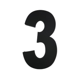 Número de Casa Três Rosin 20cm Inox Preto - INP03