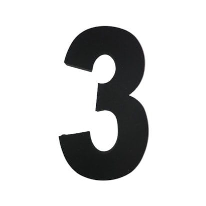 Número de Casa Três Rosin 20cm Inox Preto - INP03