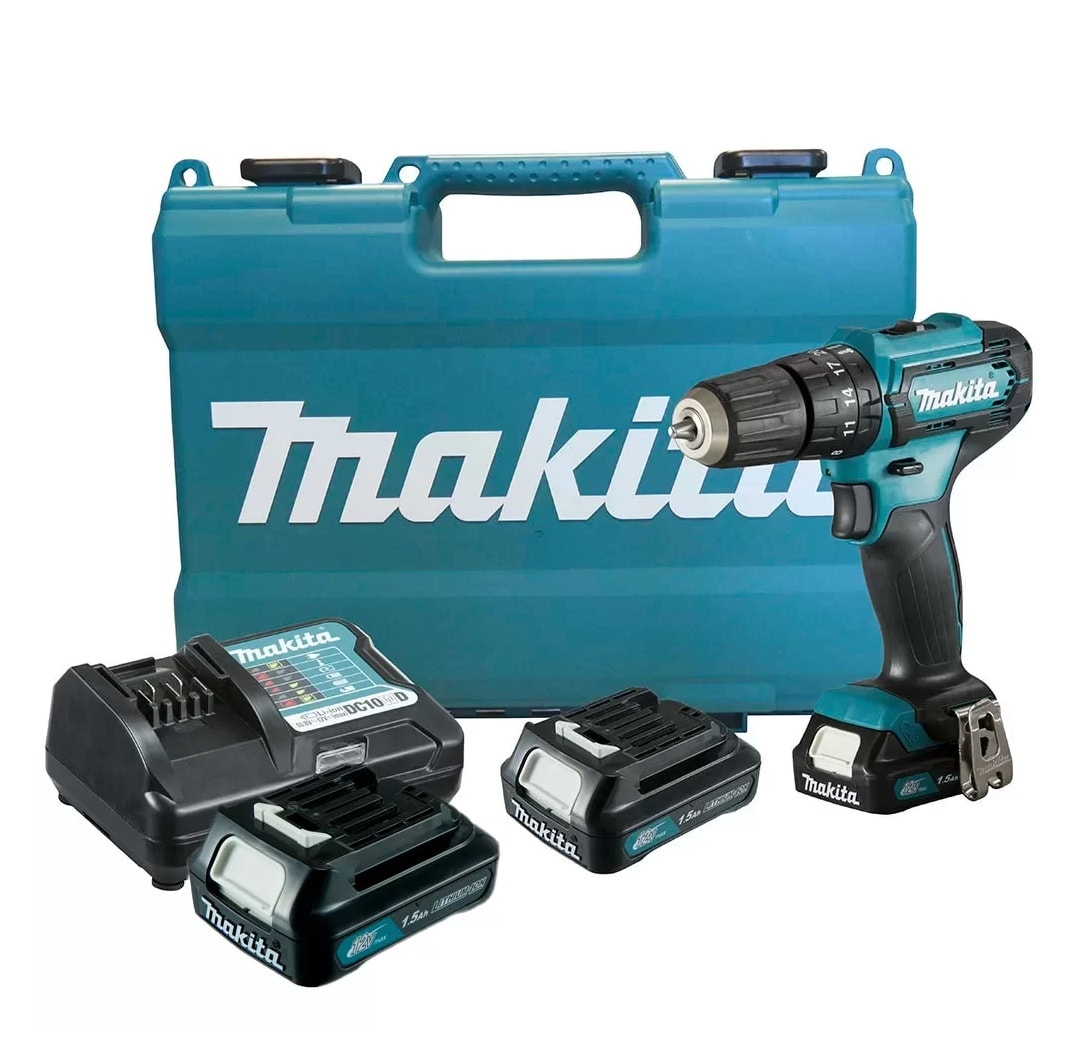Parafusadeira e Furadeira de Impacto Makita com Maleta Bateria 12v Bivolt - HP333DWYE