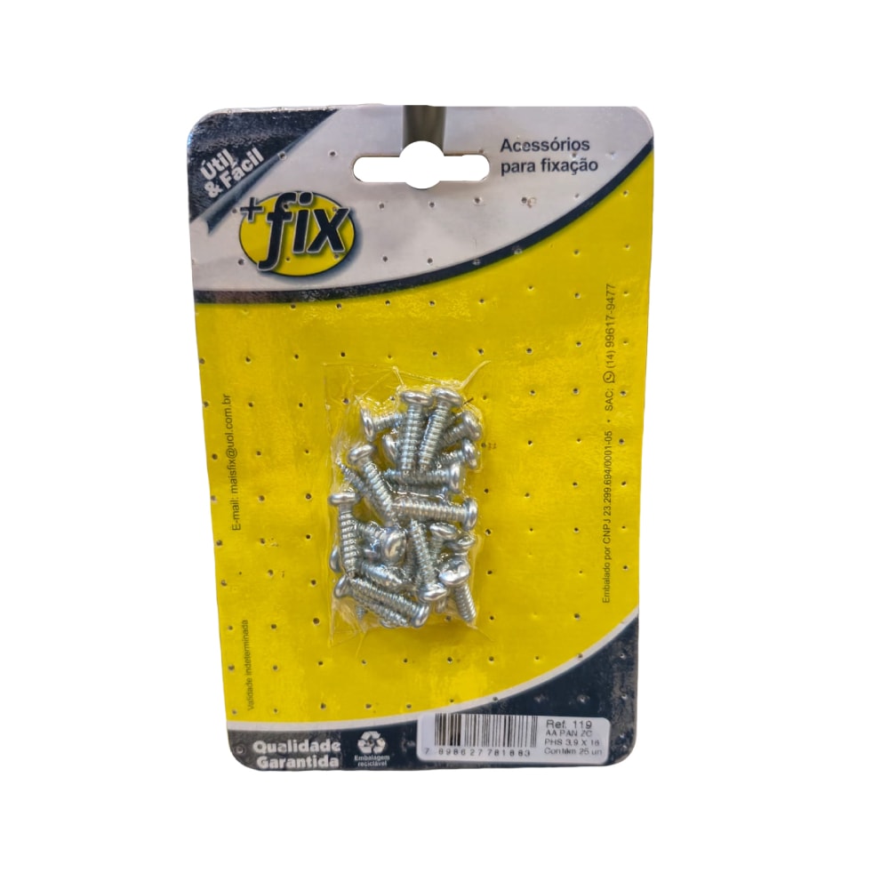 Parafuso +Fix Autorroscante Philips Cabeça Panela 3,9x16 25 Peças - R119