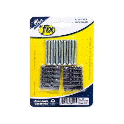 Parafuso +Fix Madeira Chata 3.8x40 Bucha Nº6 12 Peças - R.05
