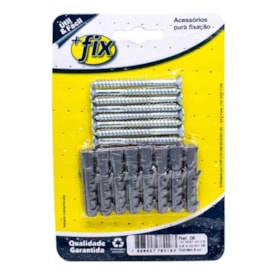 Parafuso +Fix Madeira Chata 4.8x50 Bucha Nº8 8 Peças - R.06