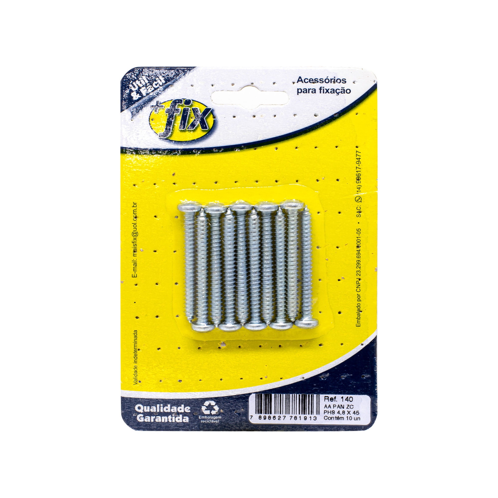 Parafuso +Fix Philips Atarraxante Panela 4.8x45 10 Peças - R.140