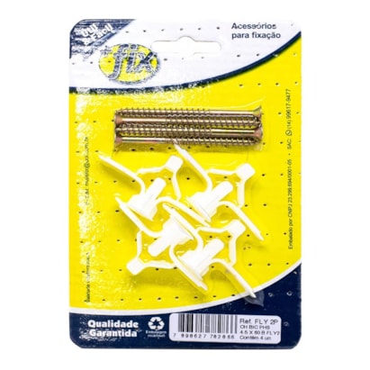 Parafuso +Fix Philips Chata 4.5 Bucha Fly Nº2 4 Peças - R.FLY 2P