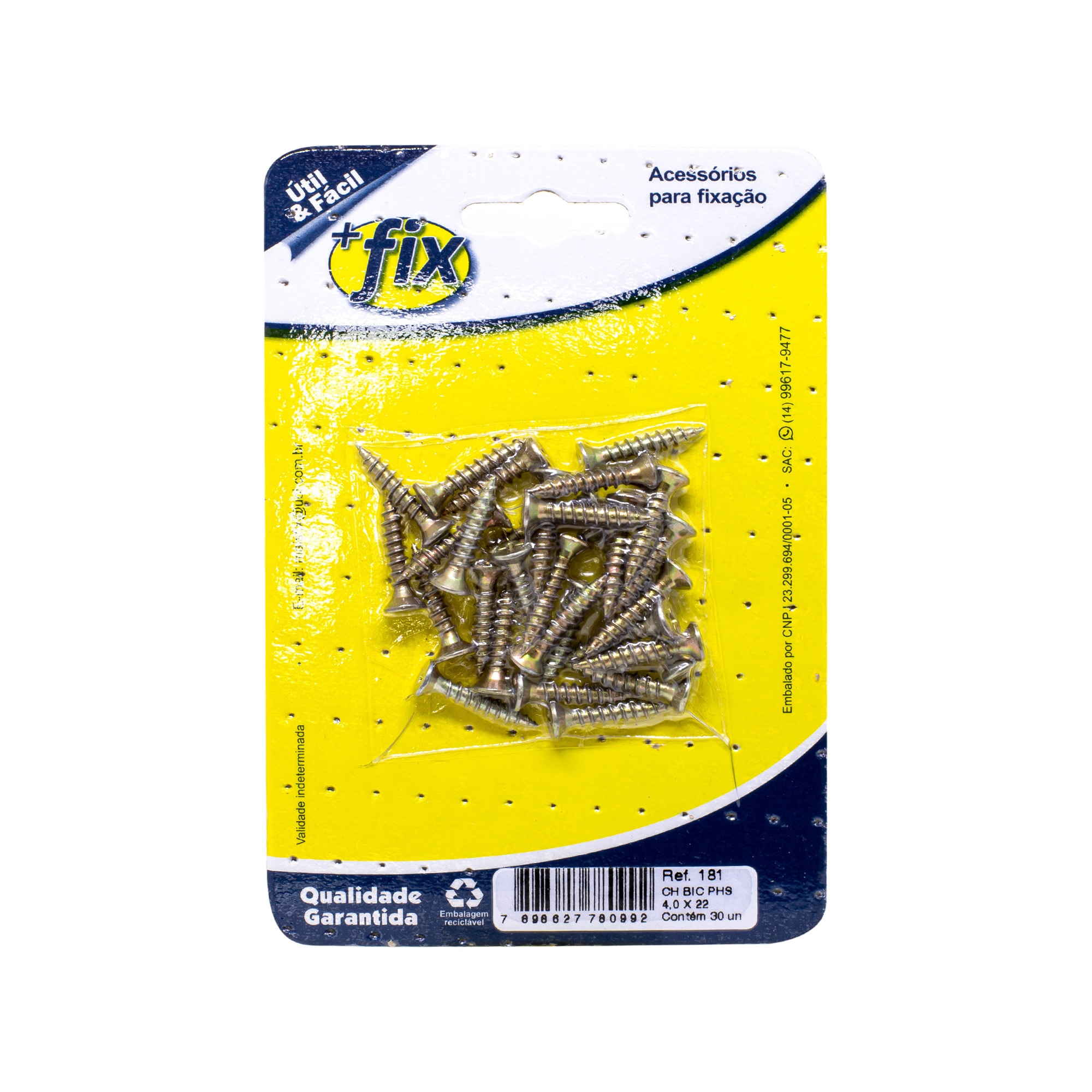 Parafuso +Fix Philips Chata 4x22 30 Peças - R.181