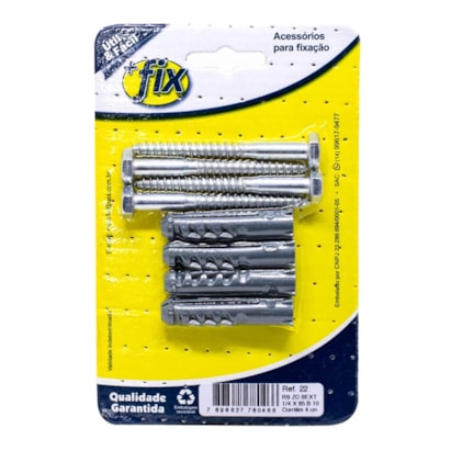 Parafuso +Fix Philips Chata 6x80 Bucha Nº10 2 Peças - R.07/TB