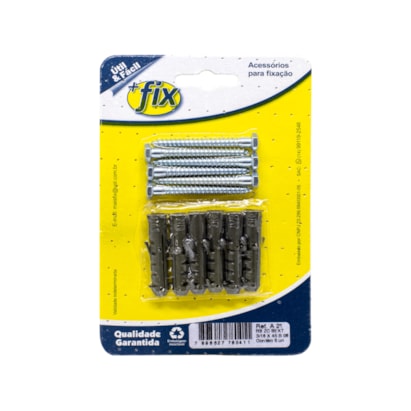 Parafuso +Fix Rosca Soberba Sextavado 3/16x45 Nº8 6 Peças - R. A 21