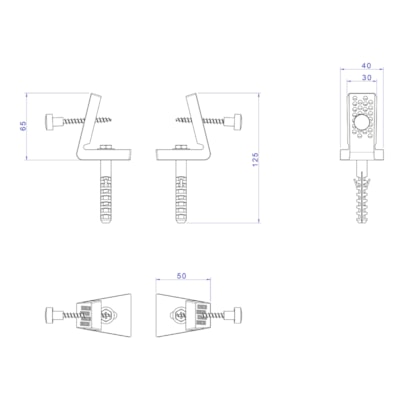 Parafuso para Fixação Lateral de Bacias e Bidês - SP.121.GL.RD