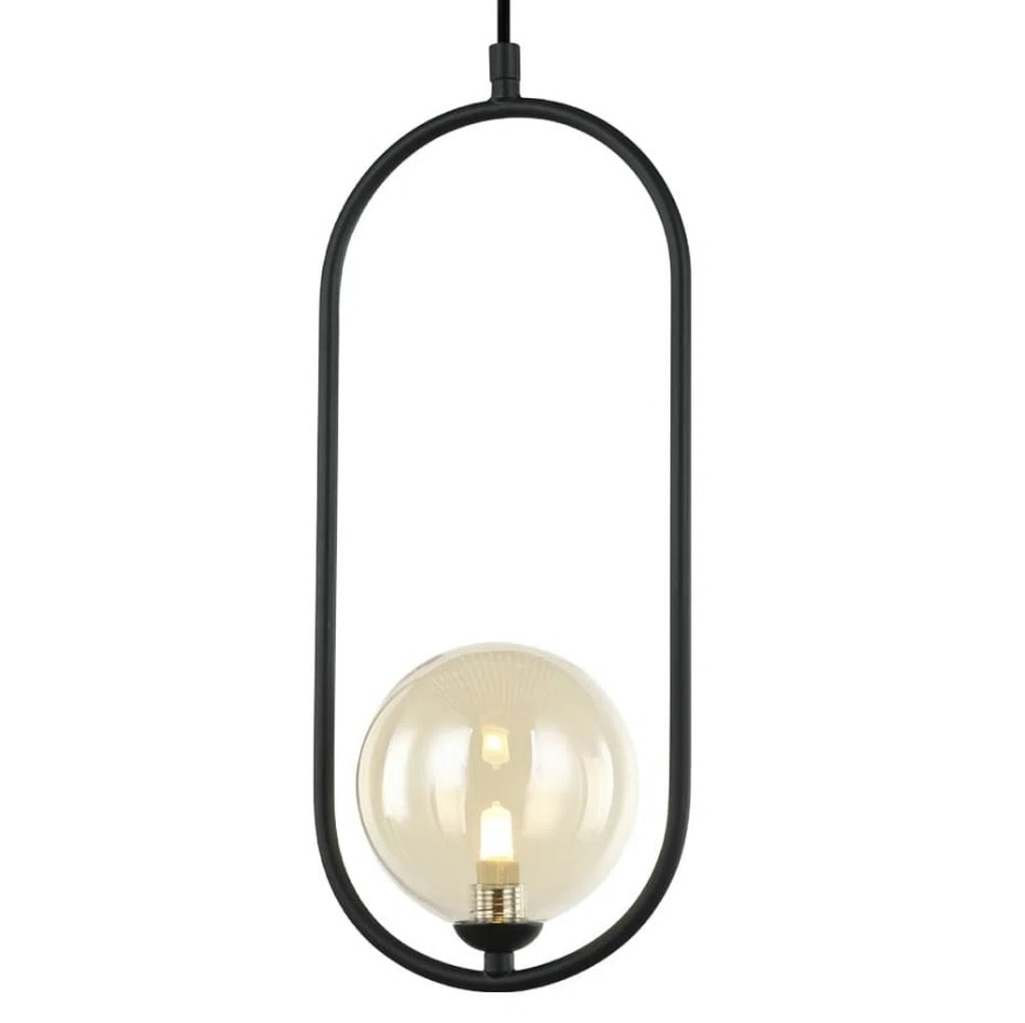 Pendente Cadre Quality Metal e Vidro Preto - PD1333PT