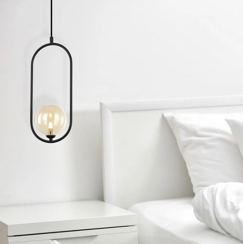 Pendente Cadre Quality Metal e Vidro Preto - PD1333PT