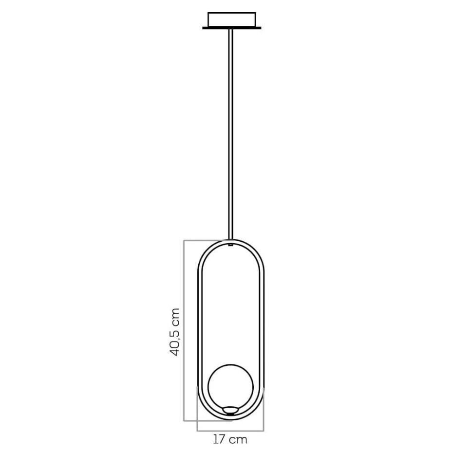 Pendente Cadre Quality Metal e Vidro Preto - PD1333PT