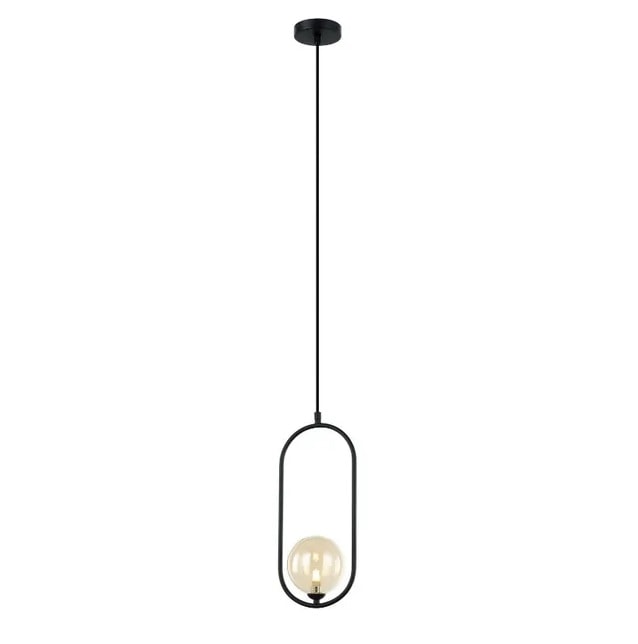 Pendente Cadre Quality Metal e Vidro Preto - PD1333PT