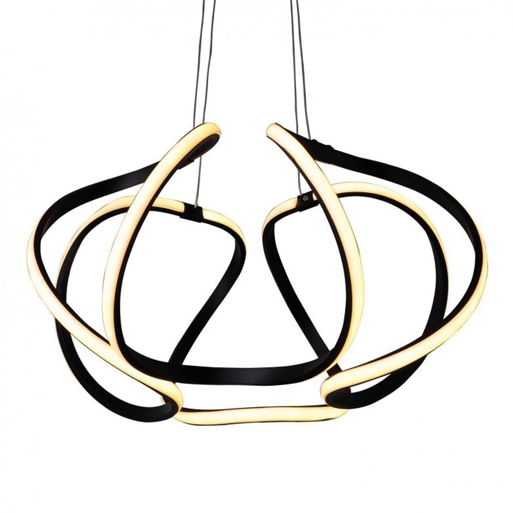 Pendente LED LLUMM Space Contour 48cm Preto 50W 3000K