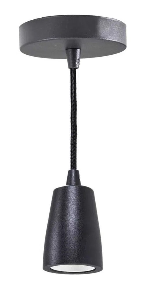 Pendente Metal Maciço Cabo Encapado Vintage E27 - Ds2326