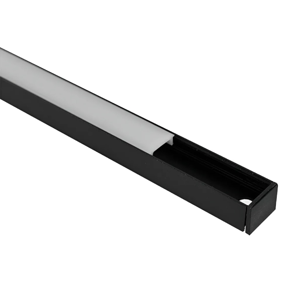 Perfil de Sobrepor para Fita de LED ARS 17x7x3 Preto - 177302