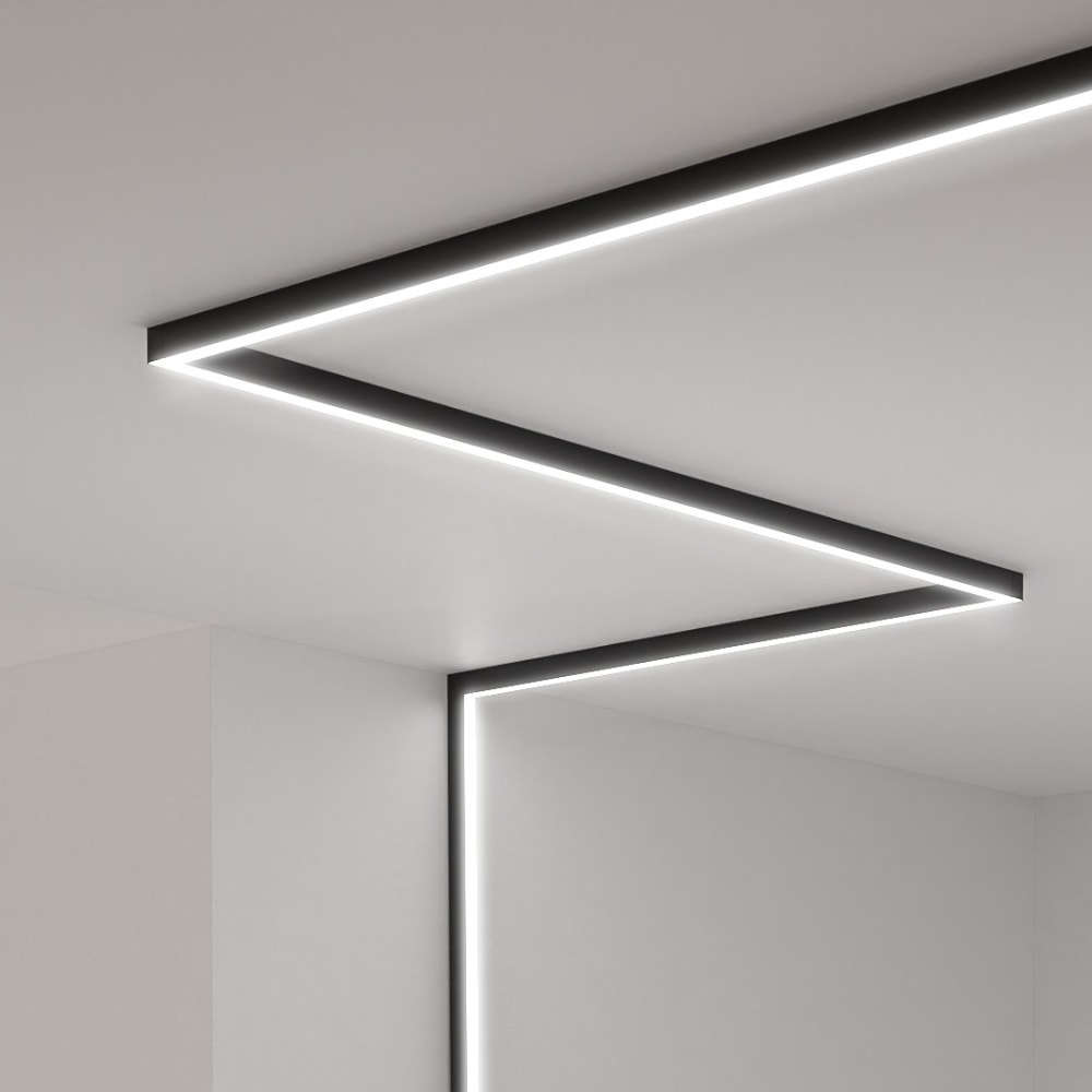 Perfil de Sobrepor para Fita de LED ARS 27x12x3 Preto - 271232