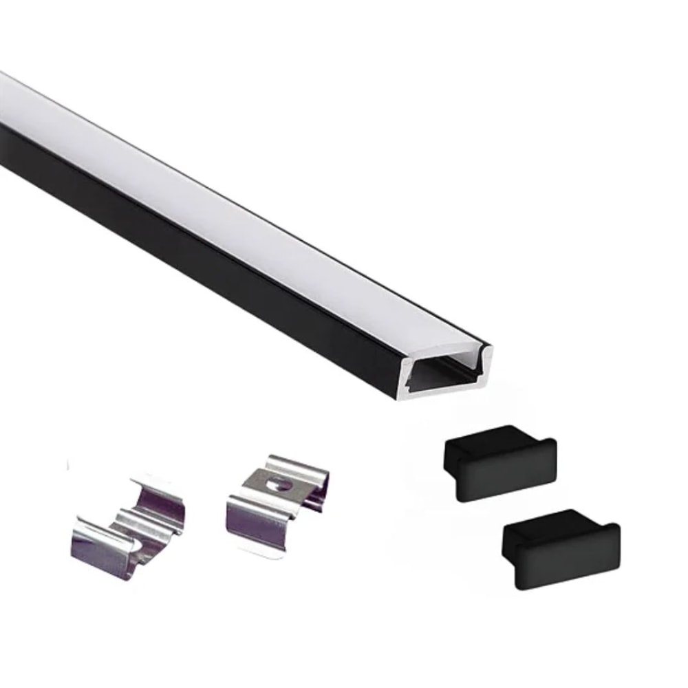 Perfil de Sobrepor para Fita de LED ARS 27x12x3 Preto - 271232