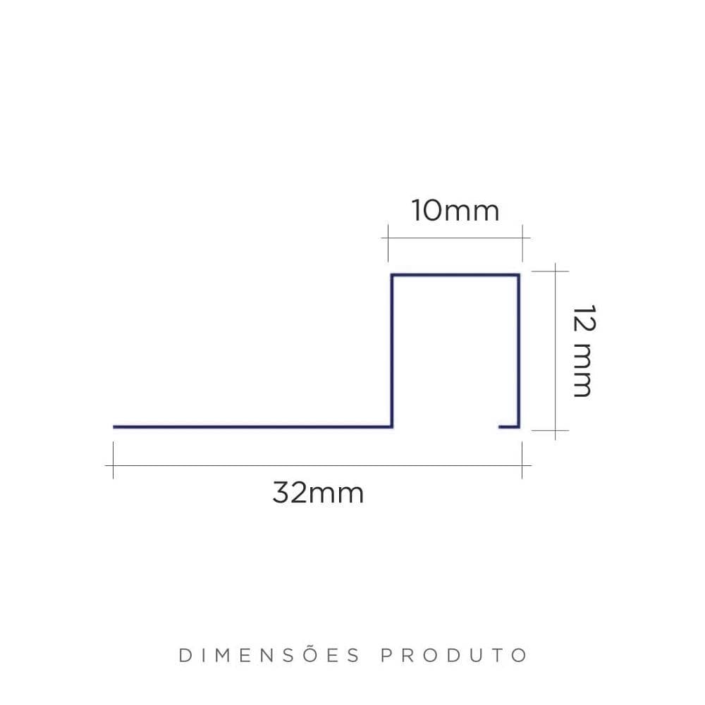 Perfil Viscardi Firenze Inox 10x12mm Barra 3m Escovado Cromado - 162