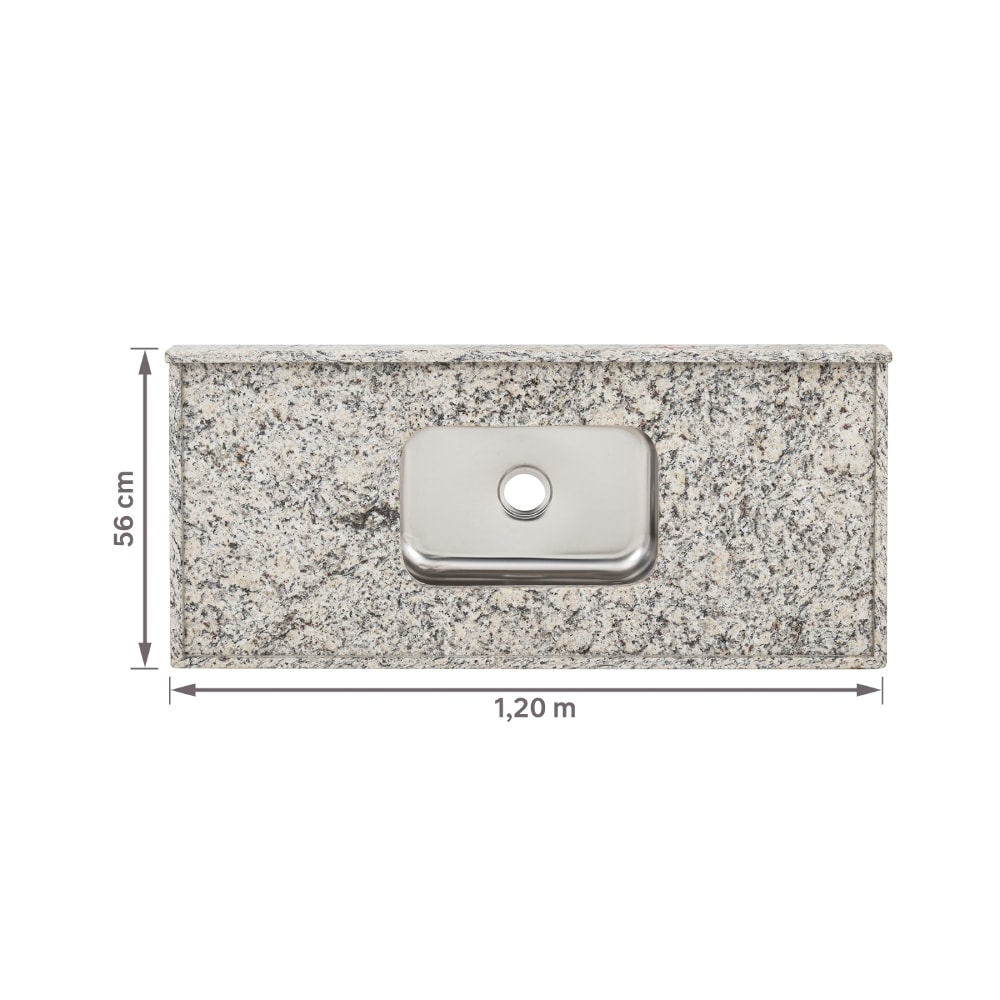 Pia de Cozinha 1,20m Granito com Cuba MSJ Arabesco
