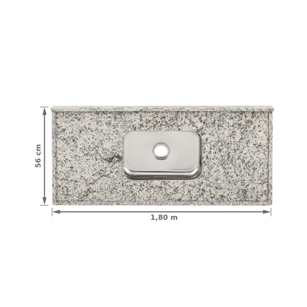 Pia de Cozinha 1,80m Granito com Cuba MSJ Arabesco