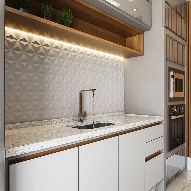 Pia de Cozinha 2,00m Granito LA Pias Bege Arabesco STD - P20001BA